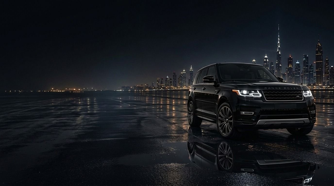 AXC Auto Trading Range Rover SUV and Dubai Skyline
